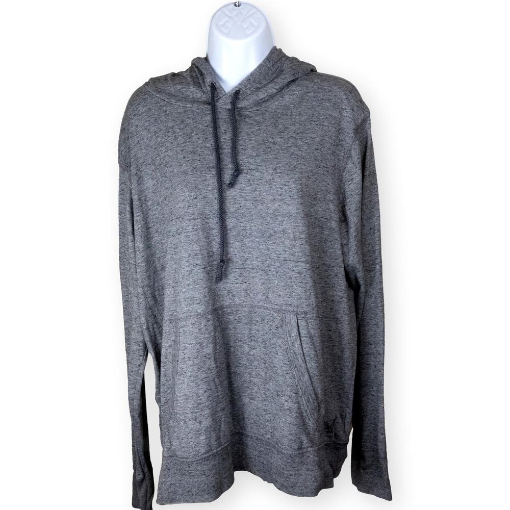 American Eagle Dark Mens Gray Charcoal Hoodie L